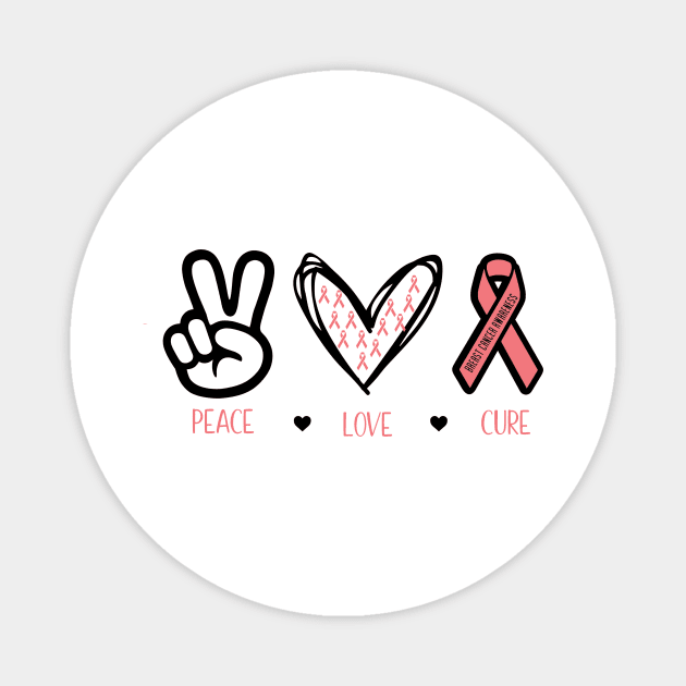 Peace, Love, Cure Magnet by Cargoprints